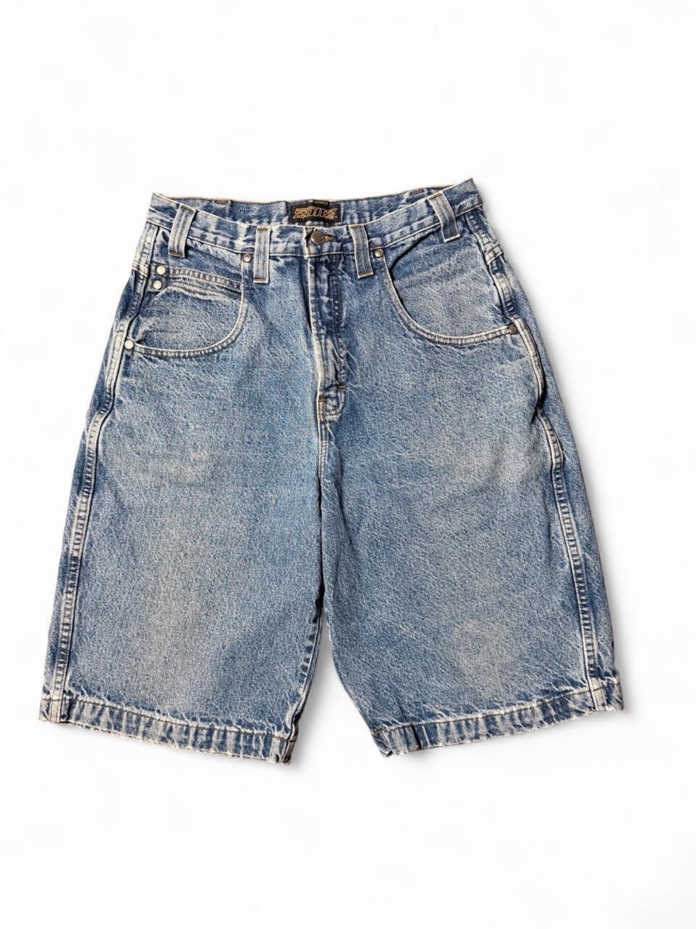 Zonz Acid Wash Denim Bermuda Jorts Vintage Y2K Long Shorts Size 34